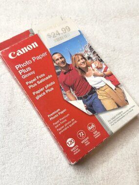 Cannon Photo Paper Plus Glossy 4x6 120 Sheets 72LB Weight for Inkjet Printer NEW
